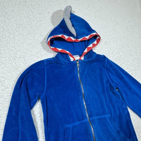 Hanna Andersson Kids Shark Hoodie In Sunsoft Terry Size 6-7 Beach Pool - Picture 2 of 6